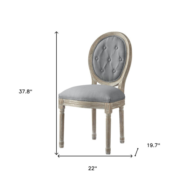 HomeRoots Tufted Linen Dining Side Chair - Elegant Upholstered Accent Chair for Versatile Home Seating Needs Grey 535368