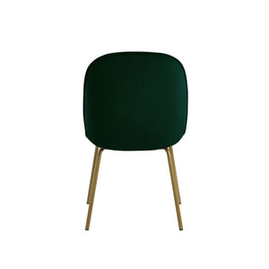 HomeRoots Set of Two Luxurious Hunter Green Velvet Dining Chairs with Elegant Gold Accents for Home Décor 535377