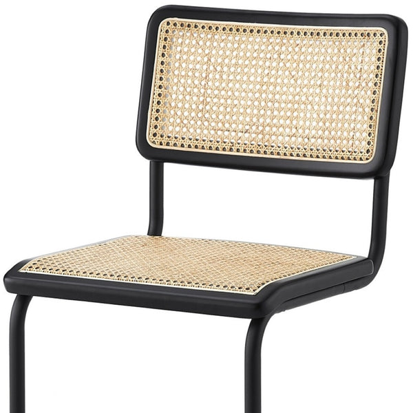 HomeRoots Set of Two Modern Black Metal Dining Side Chairs - Stylish, Versatile, Space-Saving Accent Seating 535394