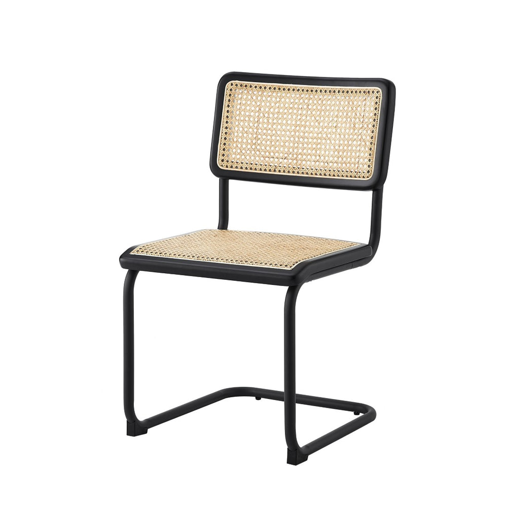 HomeRoots Set of Two Modern Black Metal Dining Side Chairs - Stylish, Versatile, Space-Saving Accent Seating 535394