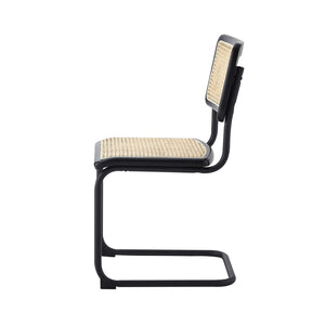 HomeRoots Set of Two Modern Black Metal Dining Side Chairs - Stylish, Versatile, Space-Saving Accent Seating 535394