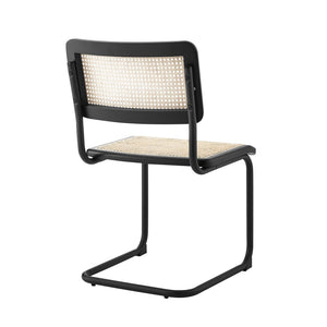 HomeRoots Set of Two Modern Black Metal Dining Side Chairs - Stylish, Versatile, Space-Saving Accent Seating 535394