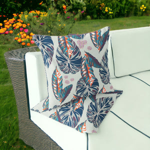 Homeroots Set Of Two 16" X 16" Blue And Gray Blown Seam Botanical Indoor Outdoor Throw Pillow  Polyester 535399