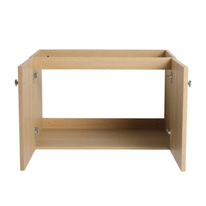 English Elm 30" Modern Wall-Mounted Bathroom Vanity Cabinet, Oak Plywood Finish, 2 Soft-Close Doors, Hardware Included W1972P265284