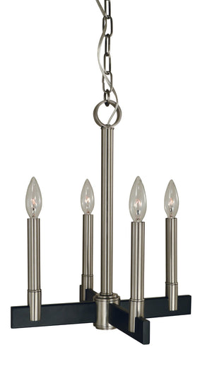 Framburg 4-light Brushed Nickel/Matte Black Jessica Mini Chandelier - Elegant Illumination For Any Space Brushed Nickel,Matte Black Metal 5354 Bn/Mblack