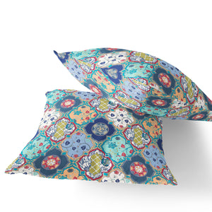 Homeroots Set Of Two 16" X 16" Green And Pink Blown Seam Floral Indoor Outdoor Throw Pillow  Polyester 535414