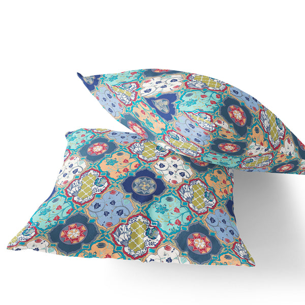 Homeroots Set Of Two 16" X 16" Green And Pink Blown Seam Floral Indoor Outdoor Throw Pillow  Polyester 535414