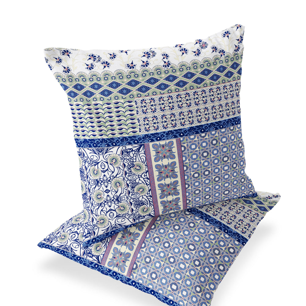 Homeroots Set Of Two 16" X 16" Pink And White Blown Seam Floral Indoor Outdoor Throw Pillow  Polyester 535434