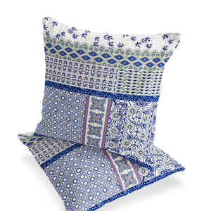 Homeroots Set Of Two 16" X 16" Pink And White Blown Seam Floral Indoor Outdoor Throw Pillow  Polyester 535434