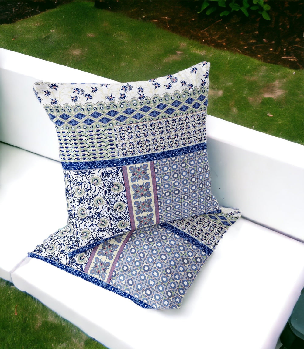 Homeroots Set Of Two 16" X 16" Pink And White Blown Seam Floral Indoor Outdoor Throw Pillow  Polyester 535434