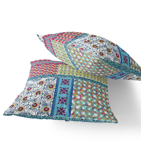 Homeroots Set Of Two 16" X 16" Yellow And White Blown Seam Floral Indoor Outdoor Throw Pillow  Polyester 535439