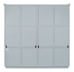 Sarreid Maldives 4 Door Bookcase In Eros Blue - Stylish Oak Storage Solution For Your Modern Home Decor Blue  53543