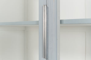 Sarreid Maldives 4 Door Bookcase In Eros Blue - Stylish Oak Storage Solution For Your Modern Home Decor Blue  53543