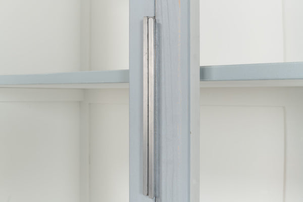 Sarreid Maldives 4 Door Bookcase In Eros Blue - Stylish Oak Storage Solution For Your Modern Home Decor Blue  53543
