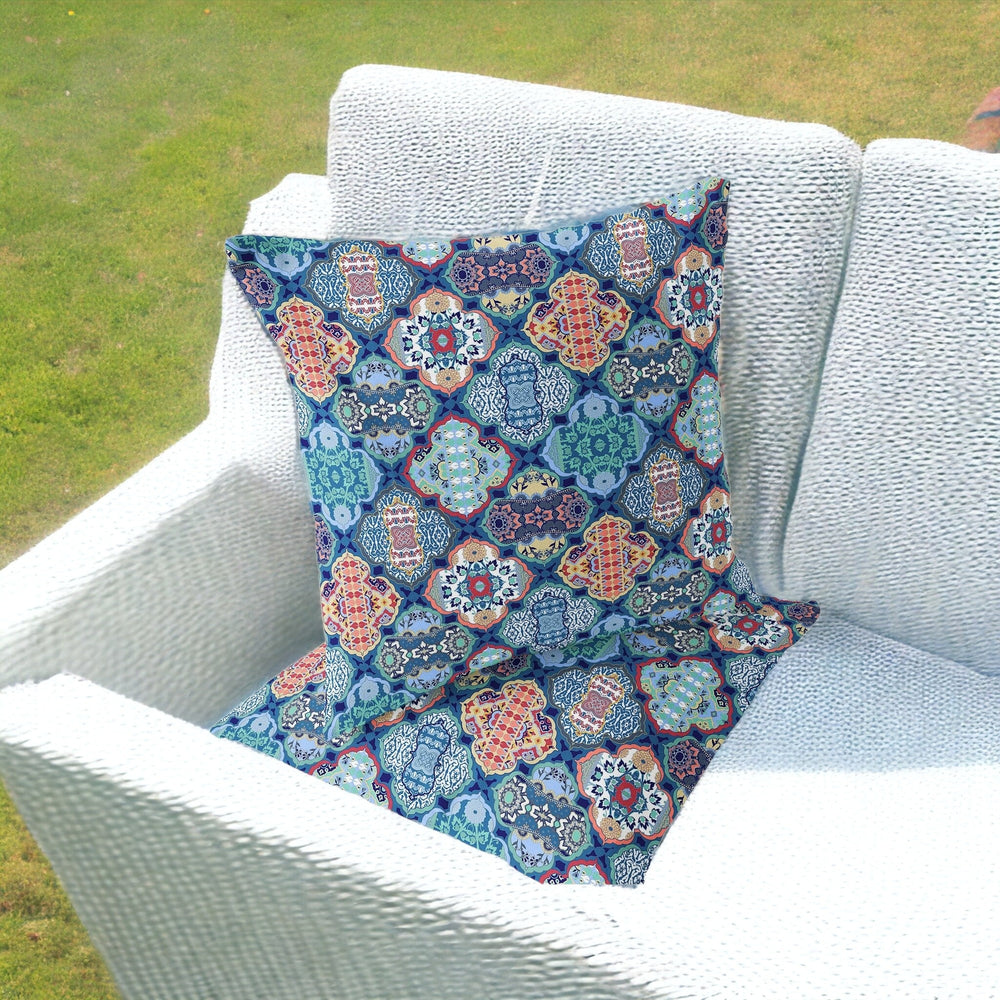 Homeroots Set Of Two 16" X 16" Green And Red Blown Seam Floral Indoor Outdoor Throw Pillow  Polyester 535447