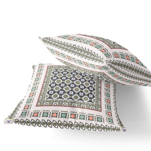 Homeroots Set Of Two 16" X 16" Blue And White Blown Seam Floral Indoor Outdoor Throw Pillow  Polyester 535452