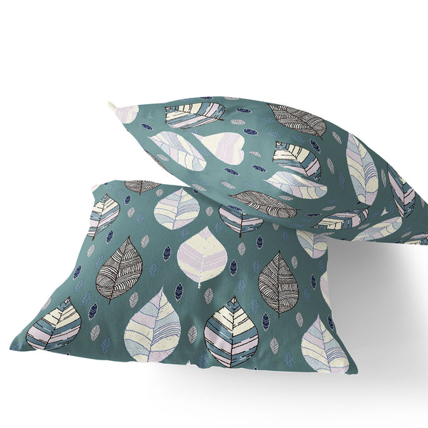 Homeroots Set Of Two 16" X 16" Green And Yellow Blown Seam Botanical Indoor Outdoor Throw Pillow  Polyester 535486