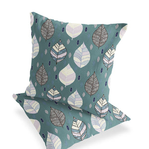 Homeroots Set Of Two 16" X 16" Green And Yellow Blown Seam Botanical Indoor Outdoor Throw Pillow  Polyester 535486