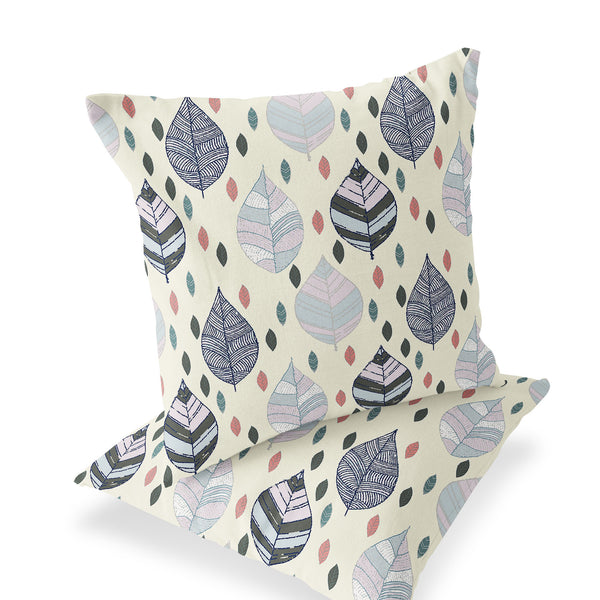 Homeroots Set Of Two 16" X 16" Green And Yellow Blown Seam Botanical Indoor Outdoor Throw Pillow  Polyester 535497