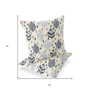 Homeroots Set Of Two 16" X 16" Green And Yellow Blown Seam Botanical Indoor Outdoor Throw Pillow  Polyester 535497