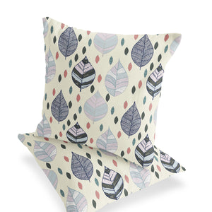 Homeroots Set Of Two 16" X 16" Green And Yellow Blown Seam Botanical Indoor Outdoor Throw Pillow  Polyester 535497