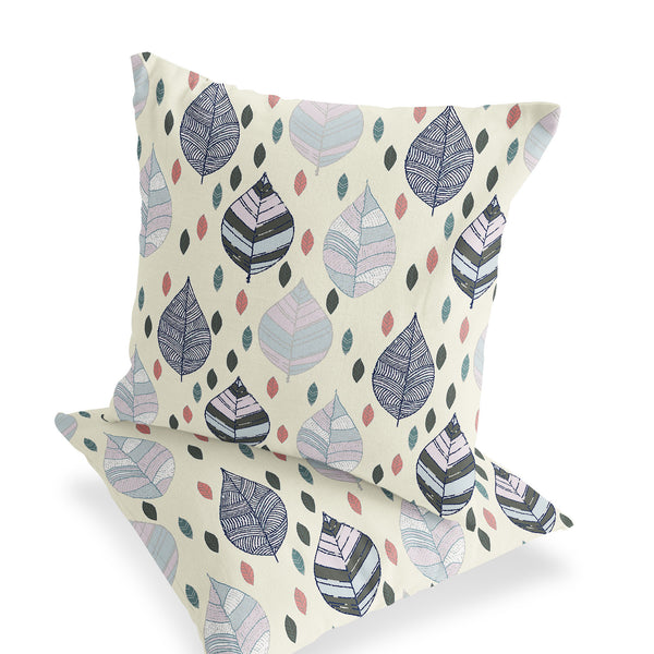 Homeroots Set Of Two 16" X 16" Green And Yellow Blown Seam Botanical Indoor Outdoor Throw Pillow  Polyester 535497