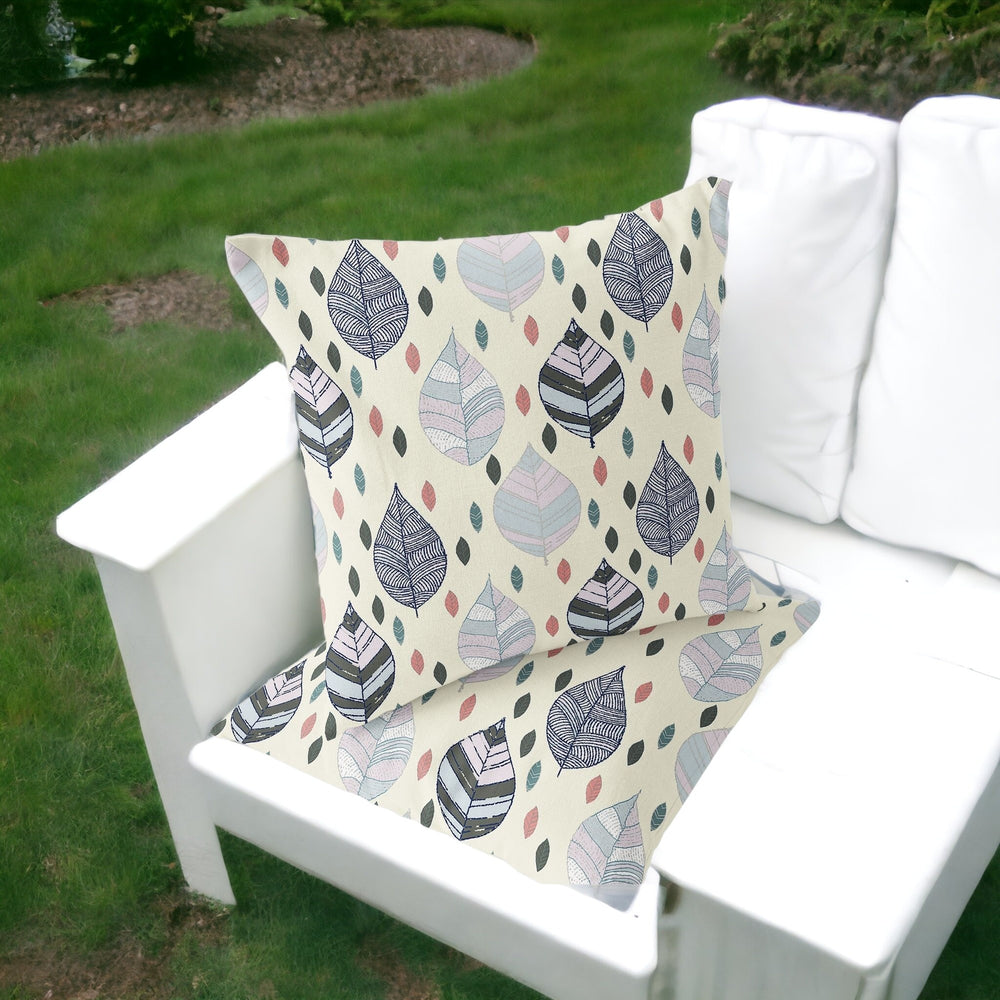 Homeroots Set Of Two 16" X 16" Green And Yellow Blown Seam Botanical Indoor Outdoor Throw Pillow  Polyester 535497