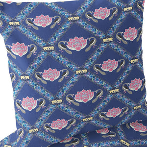 Homeroots Set Of Two 16" X 16" Blue And Purple Peacock Blown Seam Floral Indoor Outdoor Throw Pillow  Polyester 535550