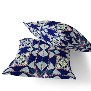 Homeroots Set Of Two 16" X 16" Blue And Pink Blown Seam Eclectic Indoor Outdoor Throw Pillow  Polyester 535567