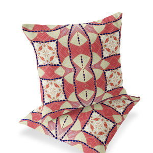 Homeroots Set Of Two 16" X 16" Yellow And White Blown Seam Eclectic Indoor Outdoor Throw Pillow  Polyester 535577