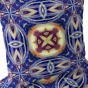 Homeroots Set Of Two 16" X 16" Blue And Orange Blown Seam Floral Indoor Outdoor Throw Pillow  Polyester 535578