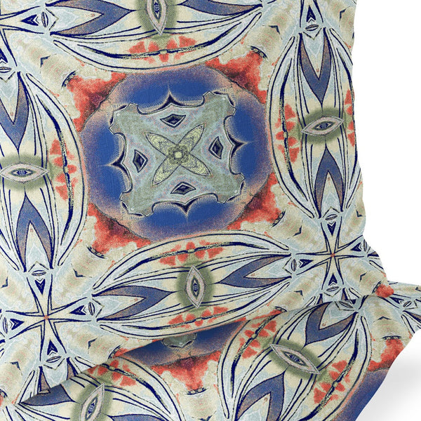 Homeroots Set Of Two 16" X 16" Blue And Pink Blown Seam Floral Indoor Outdoor Throw Pillow  Polyester 535581