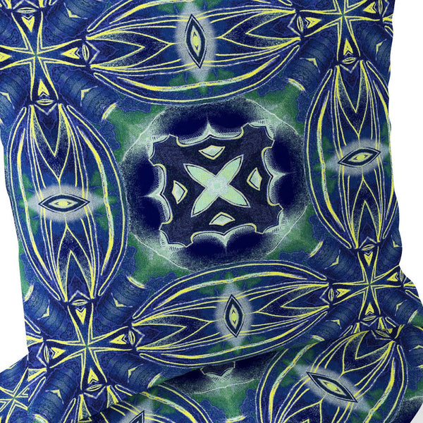 Homeroots Set Of Two 16" X 16" Blue And Green Blown Seam Floral Indoor Outdoor Throw Pillow  Polyester 535582