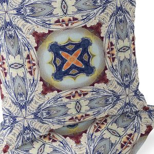 Homeroots Set Of Two 16" X 16" Blue And Gray Blown Seam Floral Indoor Outdoor Throw Pillow  Polyester 535584