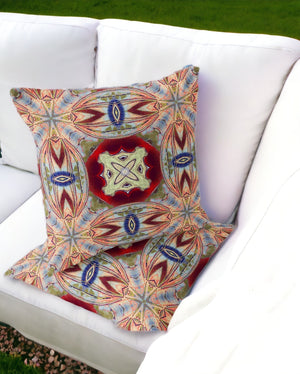 Homeroots Set Of Two 16" X 16" Gray And Red Blown Seam Floral Indoor Outdoor Throw Pillow  Polyester 535585