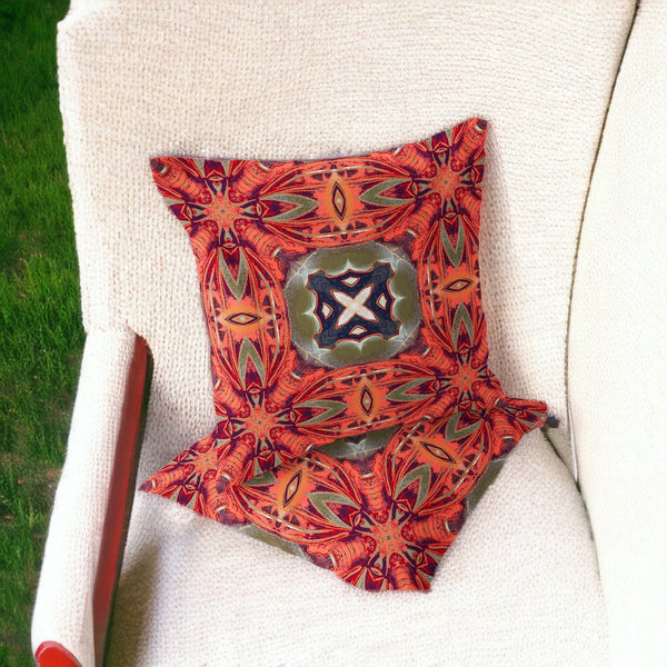 Homeroots Set Of Two 16" X 16" Pink And Green Blown Seam Floral Indoor Outdoor Throw Pillow  Polyester 535587