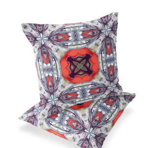 Homeroots Set Of Two 16" X 16" Blue And Gray Blown Seam Floral Indoor Outdoor Throw Pillow  Polyester 535591