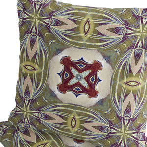 Homeroots Set Of Two 16" X 16" Green And Red Blown Seam Floral Indoor Outdoor Throw Pillow  Polyester 535593