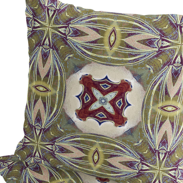 Homeroots Set Of Two 16" X 16" Green And Red Blown Seam Floral Indoor Outdoor Throw Pillow  Polyester 535593