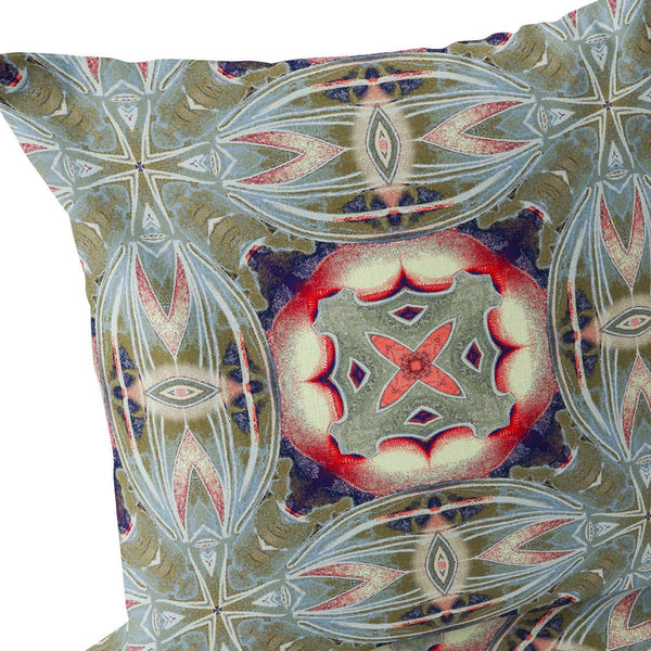 Homeroots Set Of Two 16" X 16" Green And Pink Blown Seam Floral Indoor Outdoor Throw Pillow  Polyester 535594