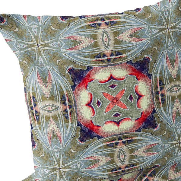 Homeroots Set Of Two 16" X 16" Green And Pink Blown Seam Floral Indoor Outdoor Throw Pillow  Polyester 535594