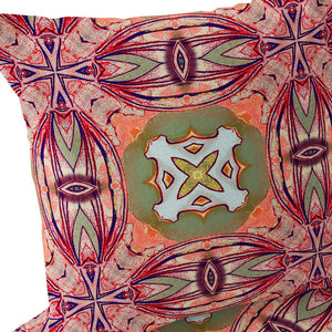 Homeroots Set Of Two 16" X 16" Green And Pink Blown Seam Floral Indoor Outdoor Throw Pillow  Polyester 535598