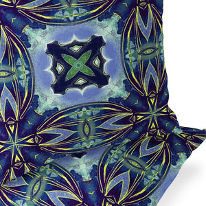 Homeroots Set Of Two 16" X 16" Blue And Green Blown Seam Floral Indoor Outdoor Throw Pillow  Polyester 535599