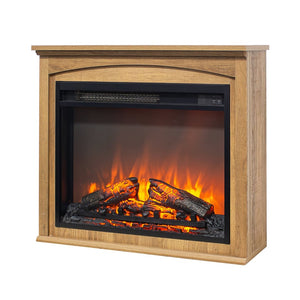 English Elm 26 Inch Slim Electric Fireplace Insert with Log Set Realistic Flame and Remote Timer W1769P345278