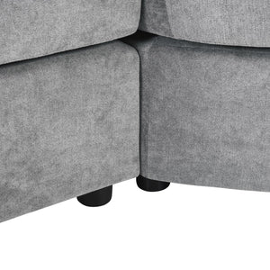 English Elm Christopher Knight Home® - 3-seater Curved Chenille Sofa with Plush 7.5" Seat Cushions and Two Pillows for Stylish Living DARK GREY N763S000020R