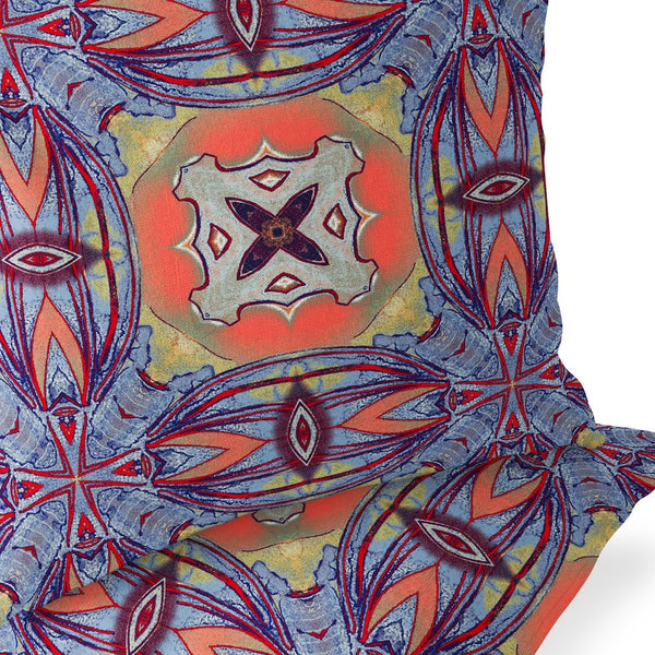 Homeroots Set Of Two 16" X 16" Blue And Purple Blown Seam Floral Indoor Outdoor Throw Pillow  Polyester 535601