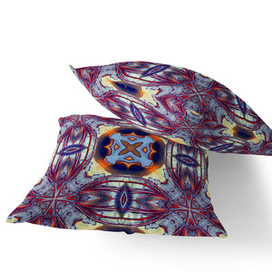 Homeroots Set Of Two 16" X 16" Blue And Purple Blown Seam Floral Indoor Outdoor Throw Pillow  Polyester 535602