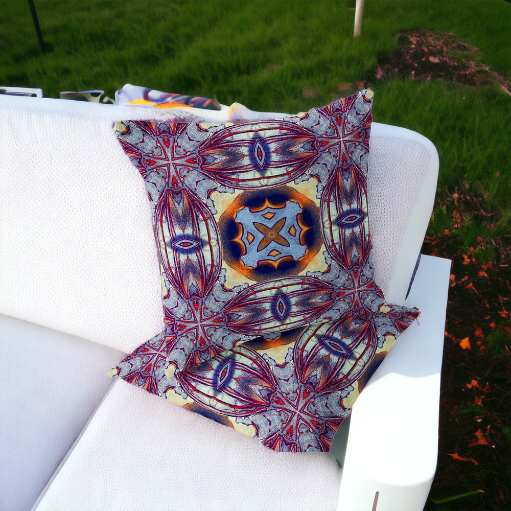 Homeroots Set Of Two 16" X 16" Blue And Purple Blown Seam Floral Indoor Outdoor Throw Pillow  Polyester 535602