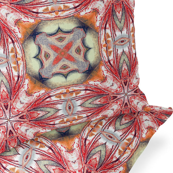 Homeroots Set Of Two 16" X 16" Green And Red Blown Seam Floral Indoor Outdoor Throw Pillow  Polyester 535604