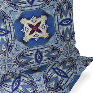 Homeroots Set Of Two 16" X 16" Blue And Green Blown Seam Floral Indoor Outdoor Throw Pillow  Polyester 535605